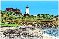 Nonska Light on Cape Cod in Massachusetts - Digital Painting